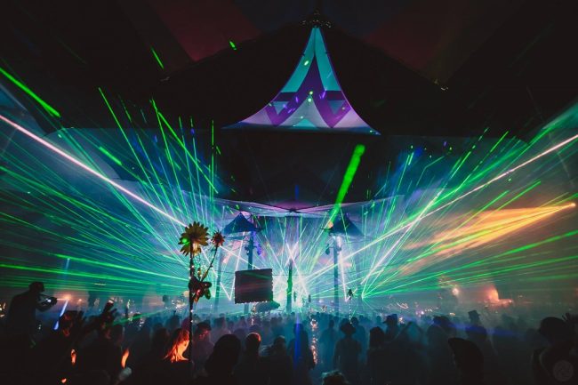 Rainbow Serpent 2017 Market stage lasers